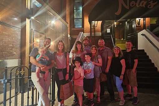 Raelene and Chris with almost all of Raelene's family